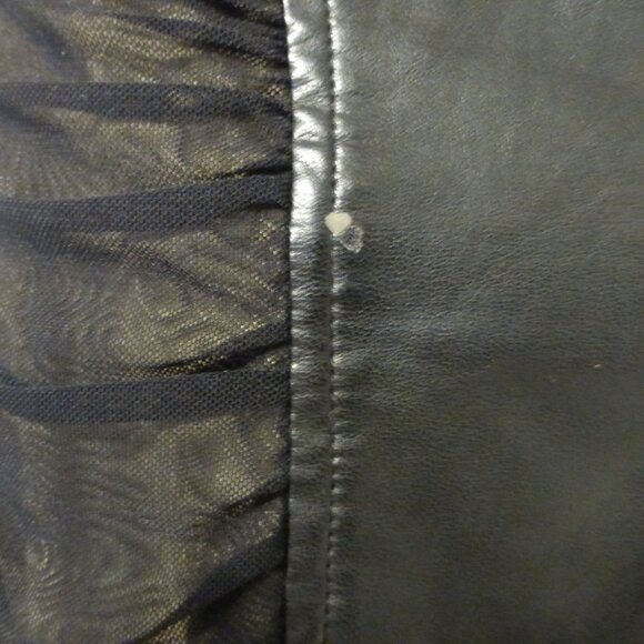 BEBE black ruched mesh and faux leather strapless tube dress - Picture 6 of 14